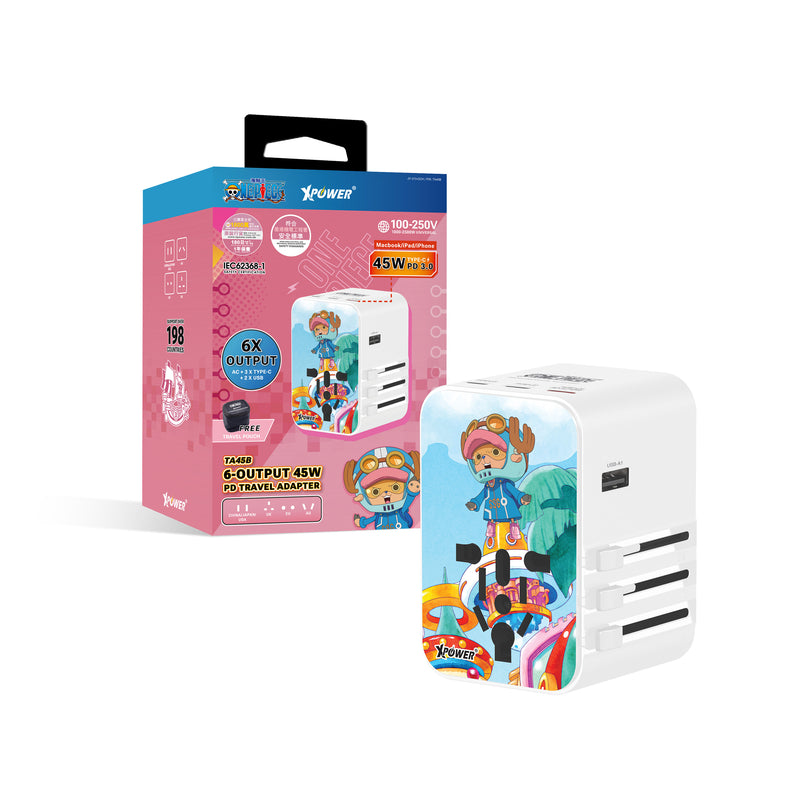 XPower x One Piece TA45B 45W 6输出 PD3.0/PPS旅行充电器