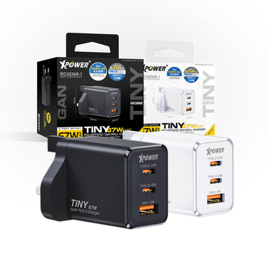 XPower TINY 67W PD3.0/PPS/QC 迷你快充插牆GaN充電器