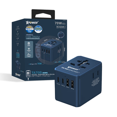 XPower TA70B 8輸出 PD/PPS 70W Gan旅行充電器