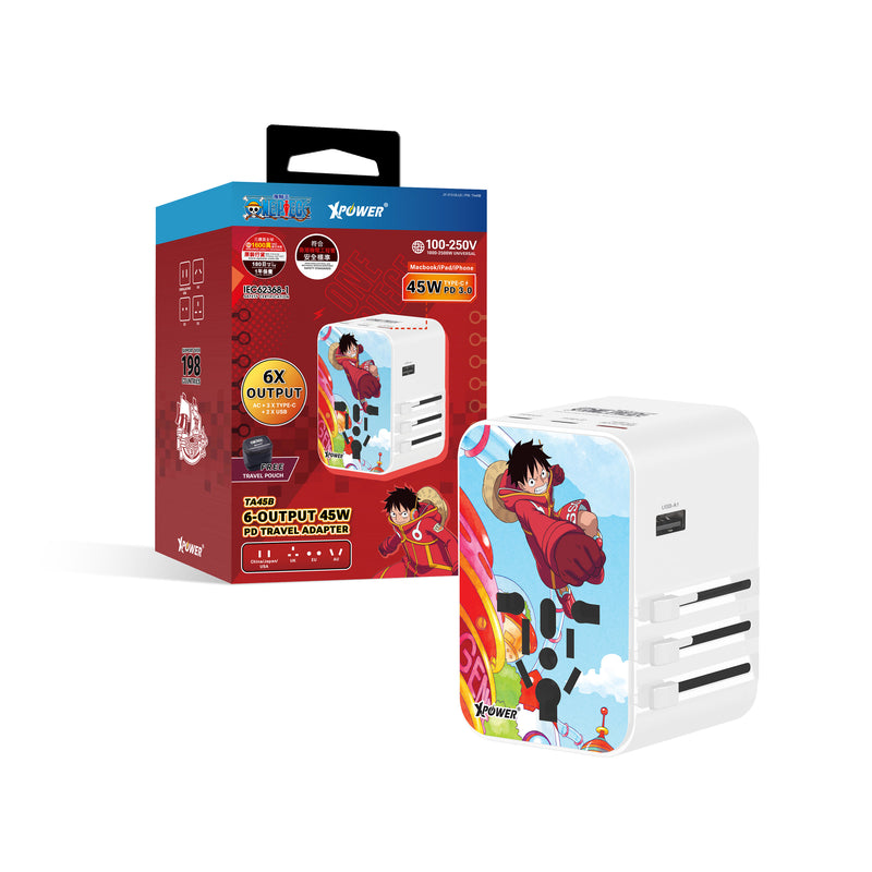 XPower x One Piece TA45B 45W 6输出 PD3.0/PPS旅行充电器