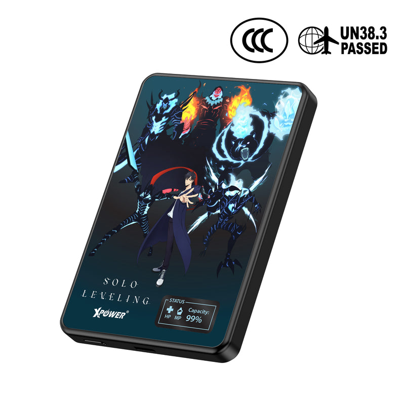 (3C認證)(暗影軍團)XPower x 我獨自升級MagDigita2 第2代 彩屏顯示 鋁合金 10000mAh PD3.0+QI2 磁吸移動電源 MDT2-sl5