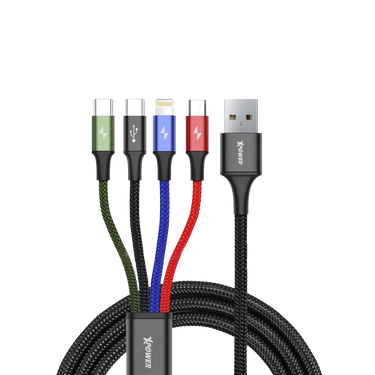 XPower 4CO 4合1鋁合金檔案傳輸快充線