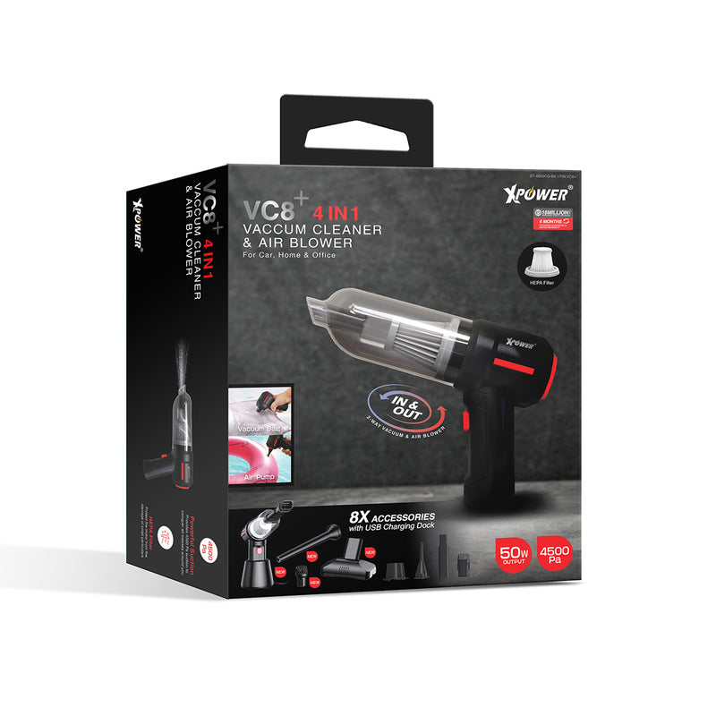 XPower VC8+ 4合1迷你充電吸塵機+電泵+抽真空