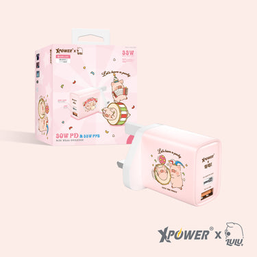 XPower x 罐頭豬Lulu🐷 迷你33W雙輸出充電器 (粉紅色)